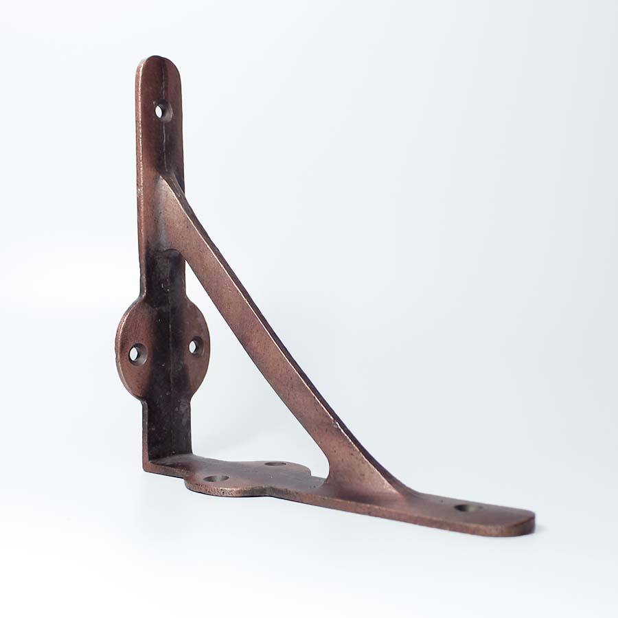 Antique Copper Gallows Shelf Bracket with Plain Lugs - 09.070C.AC.203 - Uneeka