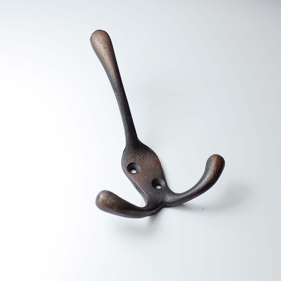 Antique Copper Victorian Triple Coat Hook - 49.336.AC.115 - Uneeka