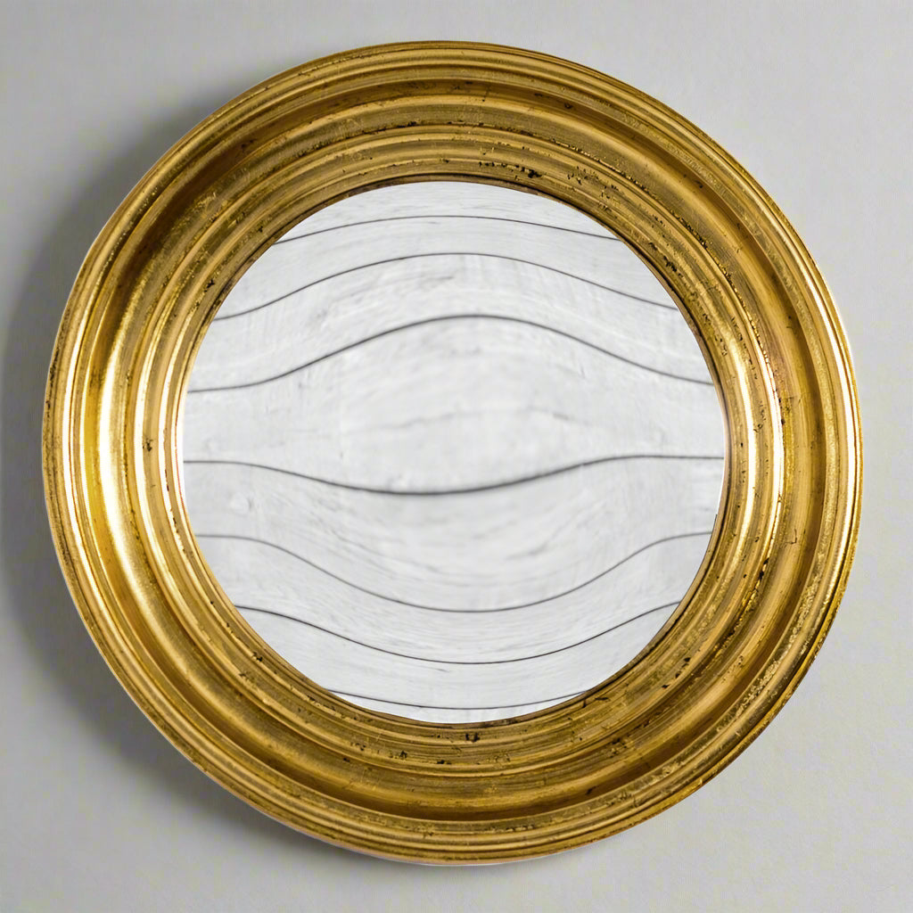 Antique Gold Round Convex Mirror - M116 - Uneeka