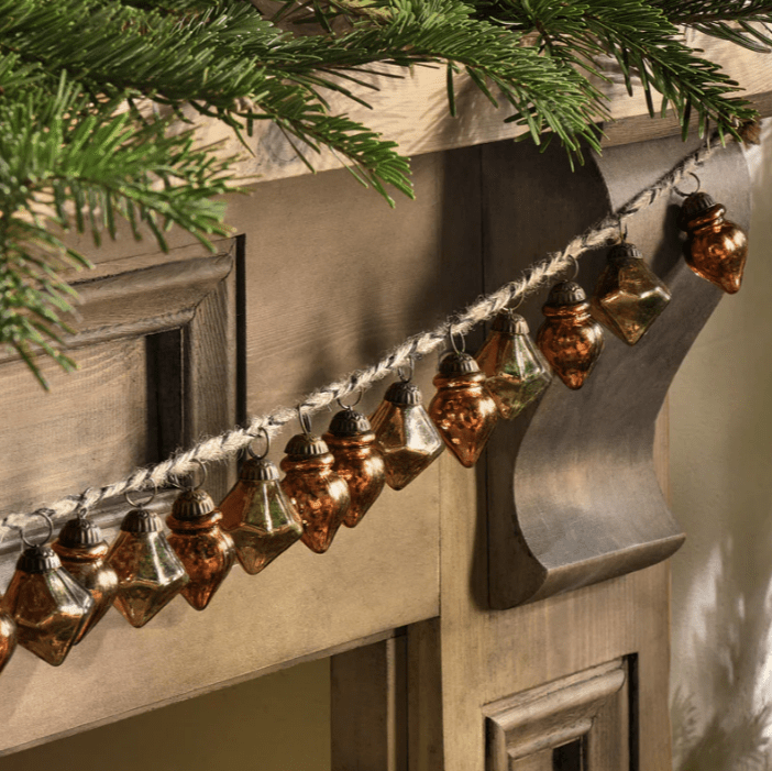 Antique Gold & Rust Ekiti Bauble Garland - EG3201 - Uneeka