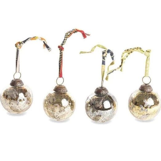 Antique Gold & Silver Mix Glass Bauble - AB0201 - Uneeka