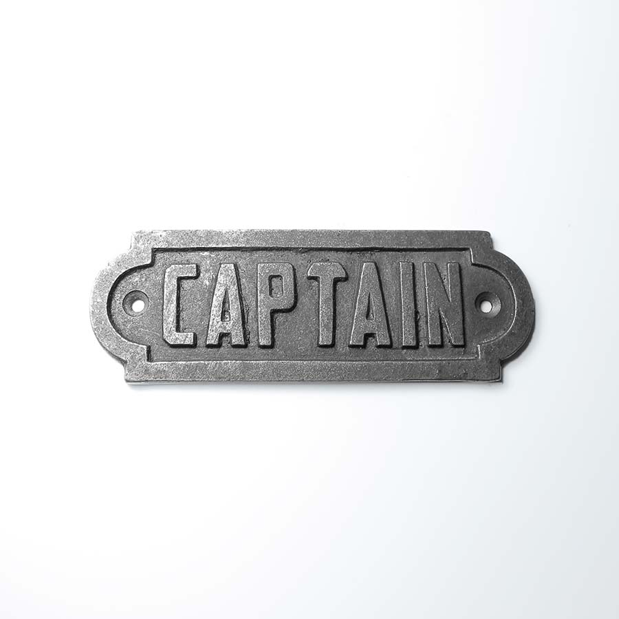 Antique Iron Captain Plaque - F381 - Uneeka