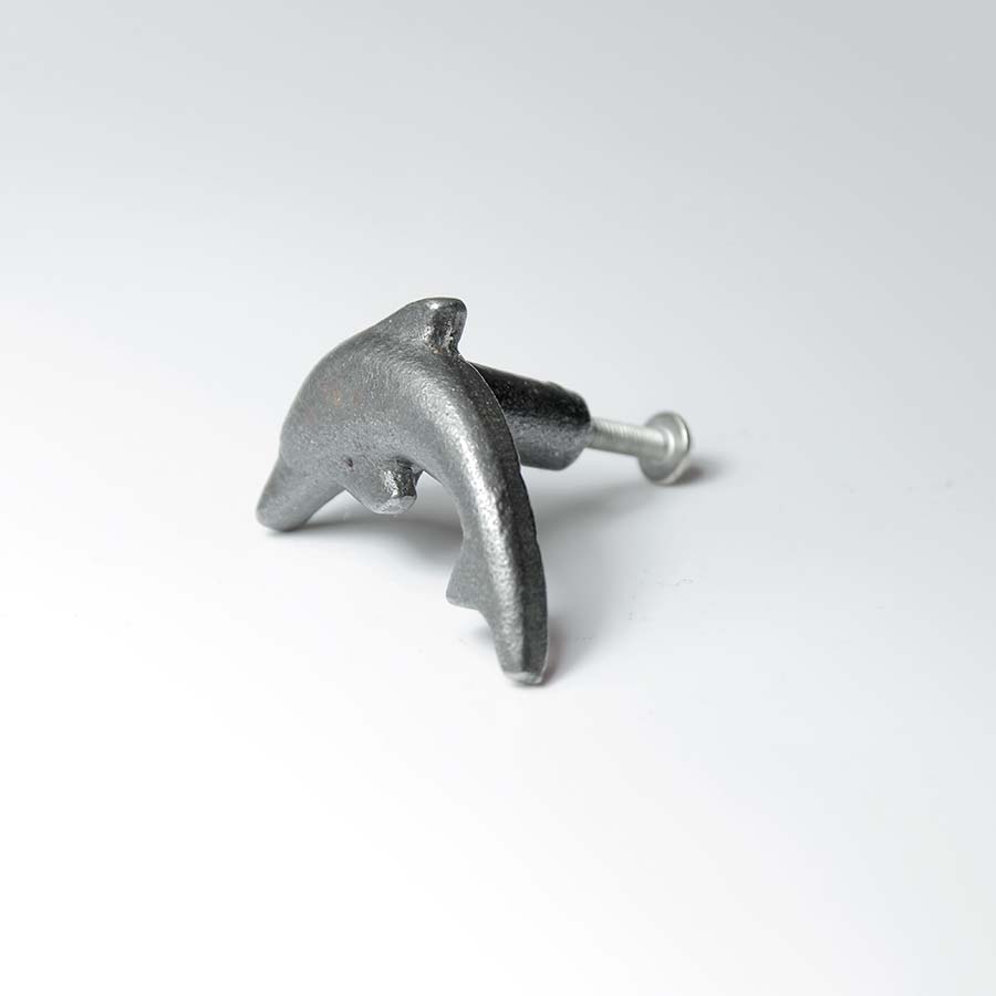 Antique Iron Dolphin Cupboard Knob - A174 - Uneeka