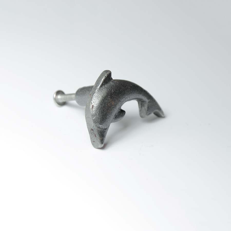 Antique Iron Dolphin Cupboard Knob - A174 - Uneeka
