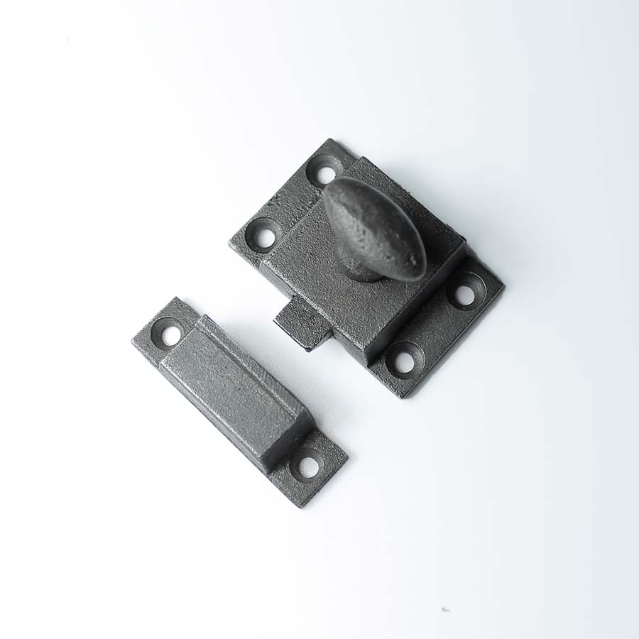 Antique Iron Oval Knob Cupboard Door Catch - 01.350G.AI.50 - Uneeka