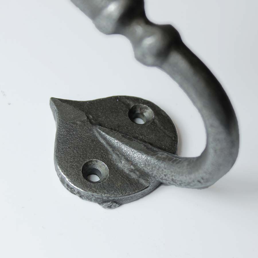 Antique Iron St Ives Single Acorn Tip Hook - 70.336C.AI.51 - Uneeka