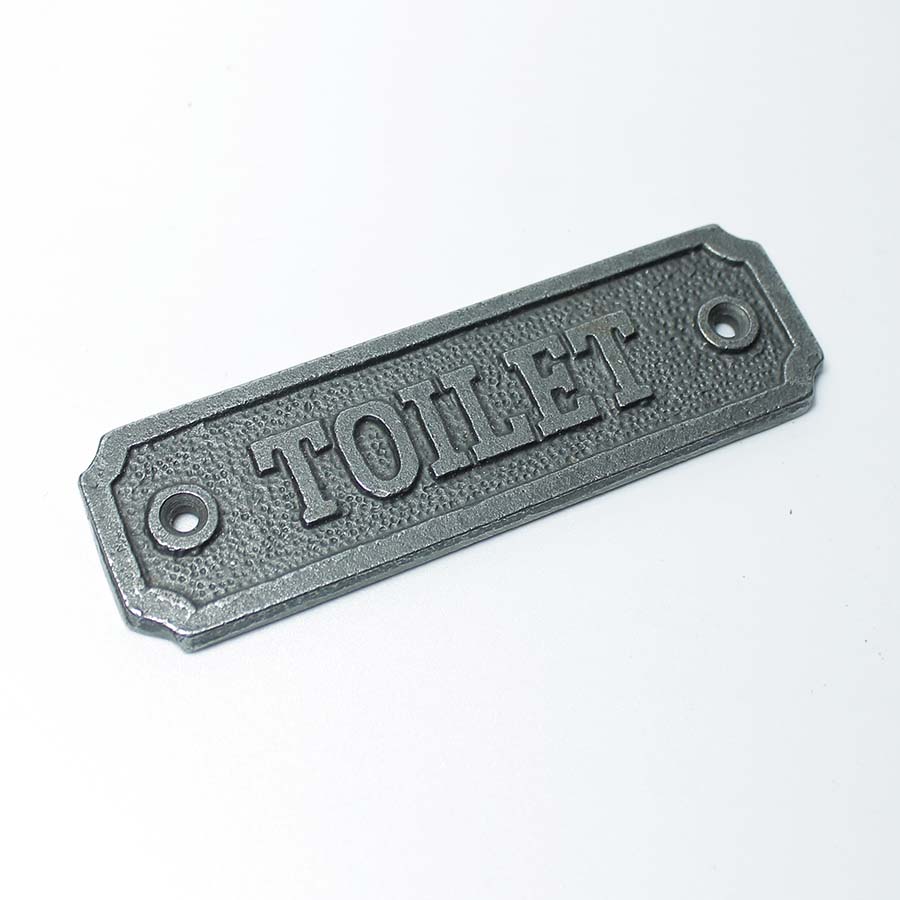 Antique Iron Toilet Door Plaque - 70.342.AI.TOI - Uneeka