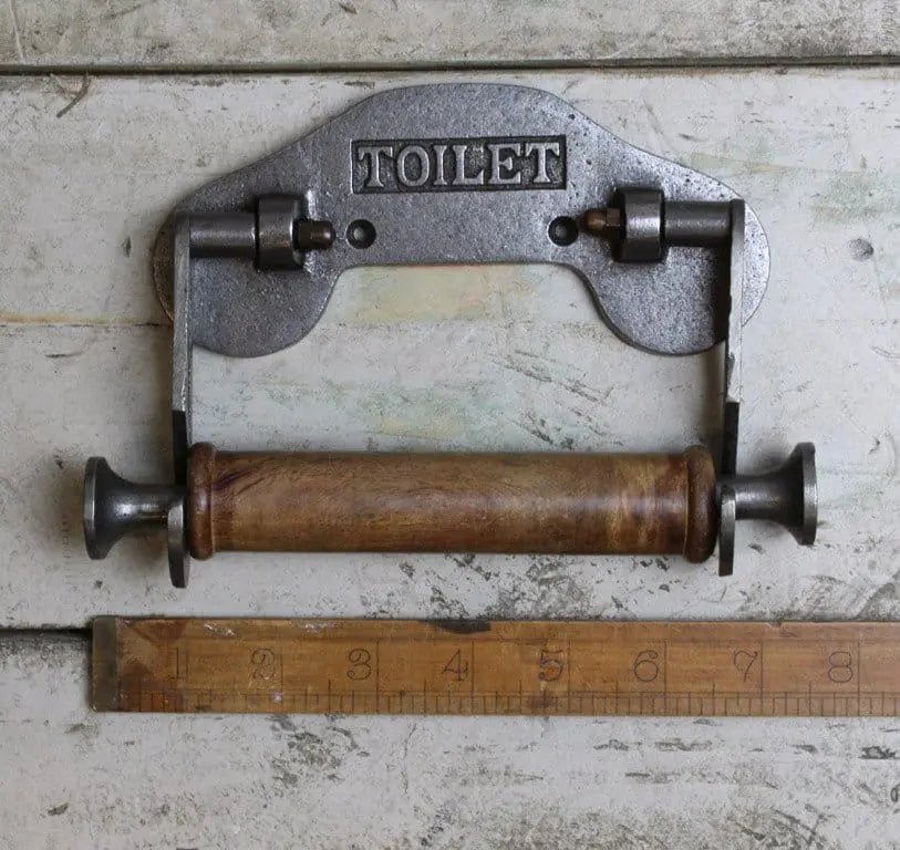 Antique Iron Toilet Roll Holder With Arms - F243.KA - Uneeka