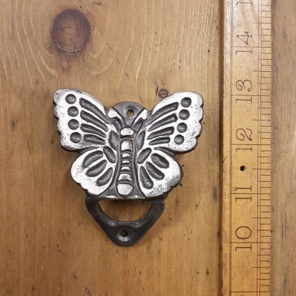 Antique Iron Wall Mounted Butterfly Bottle Opener - F120.AL - Uneeka