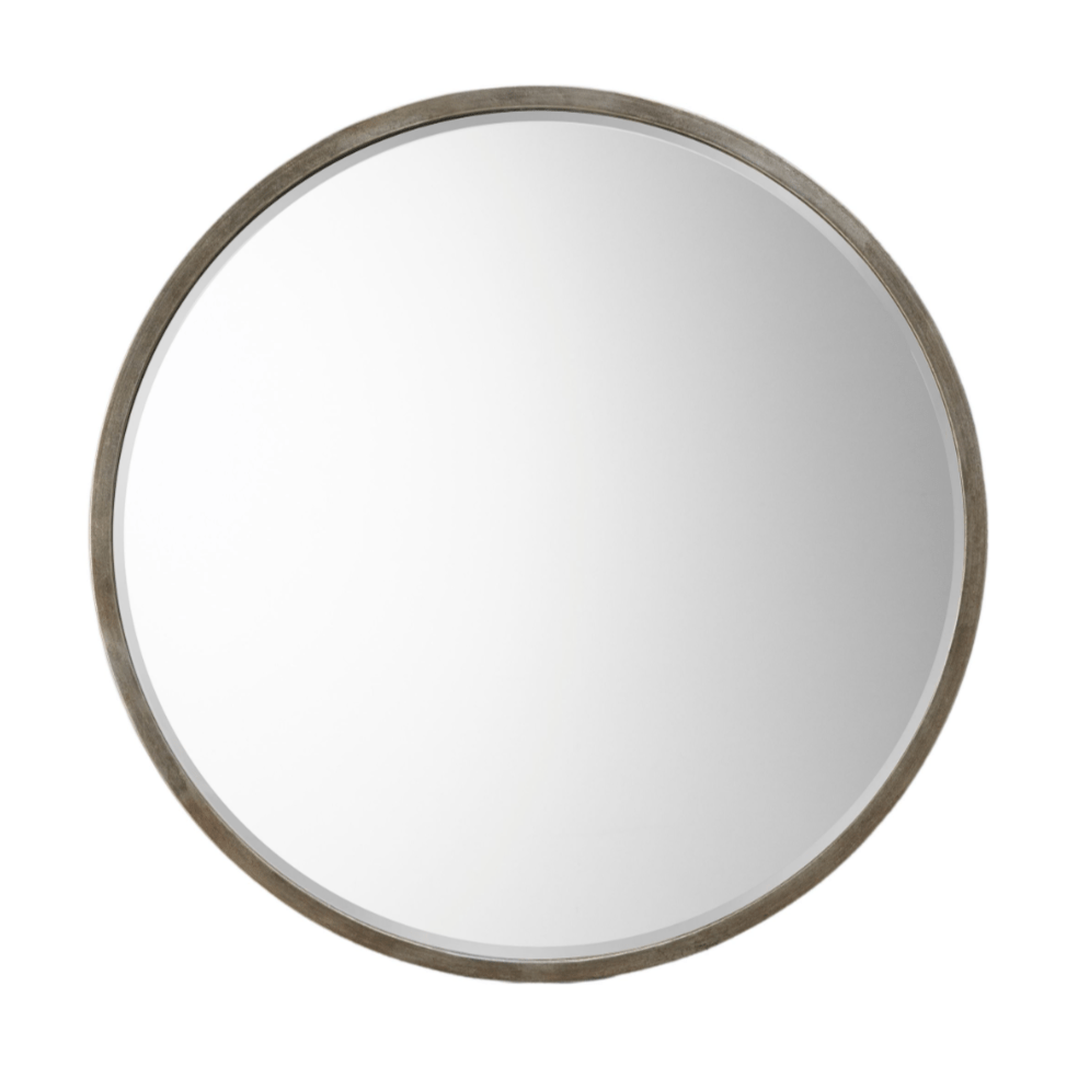 Antique Silver Finish Round Mirror - 227889 - Uneeka