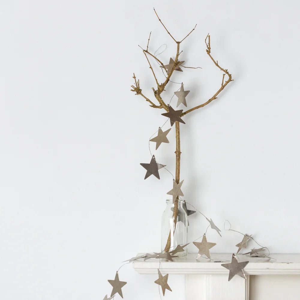 Antique Silver Star Garland - EW22323 - Uneeka