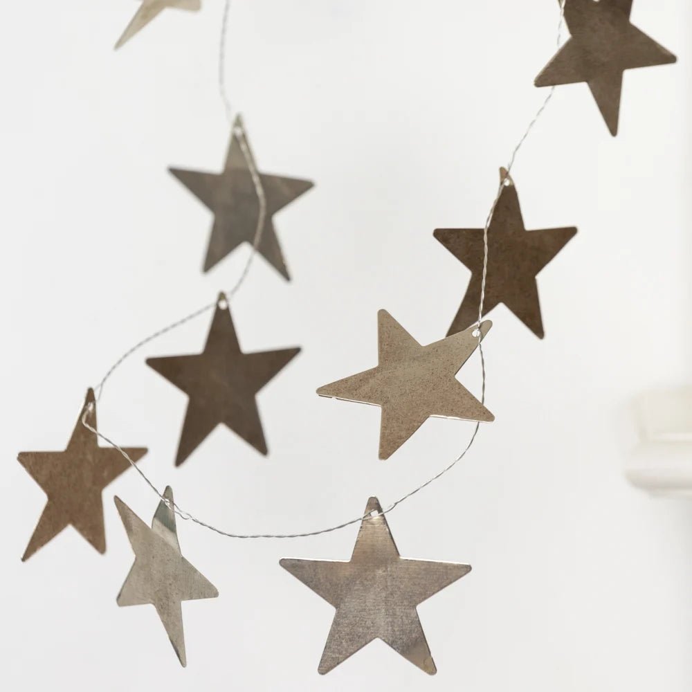 Antique Silver Star Garland - EW22323 - Uneeka