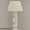 Antique White Candlestick Table Lamp with Linen Shade - 23023 - Uneeka