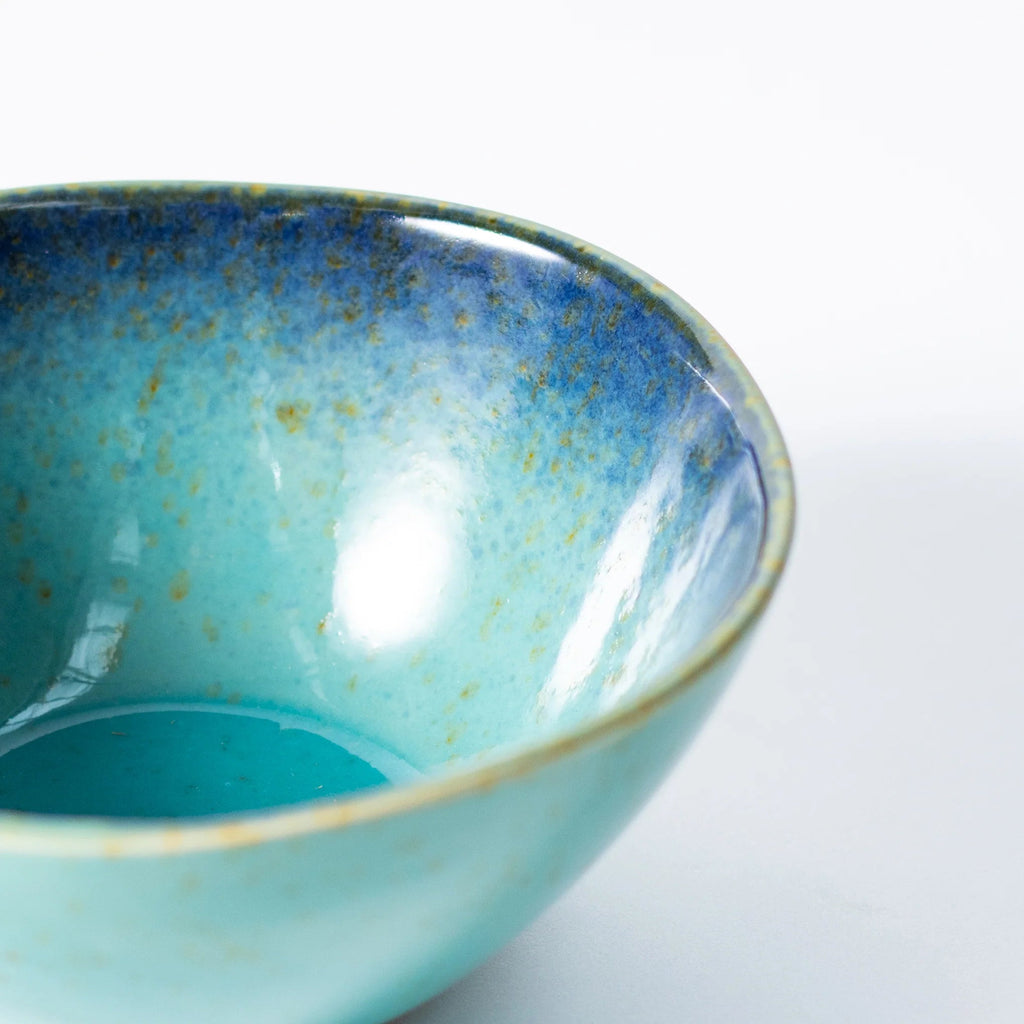 Aqua Blue Glazed Stoneware Small Serving Bowl - 882205 - Uneeka