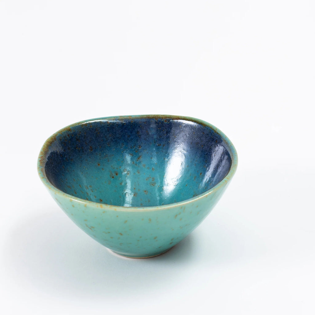 Aqua Blue Glazed Stoneware Small Serving Bowl - 882205 - Uneeka