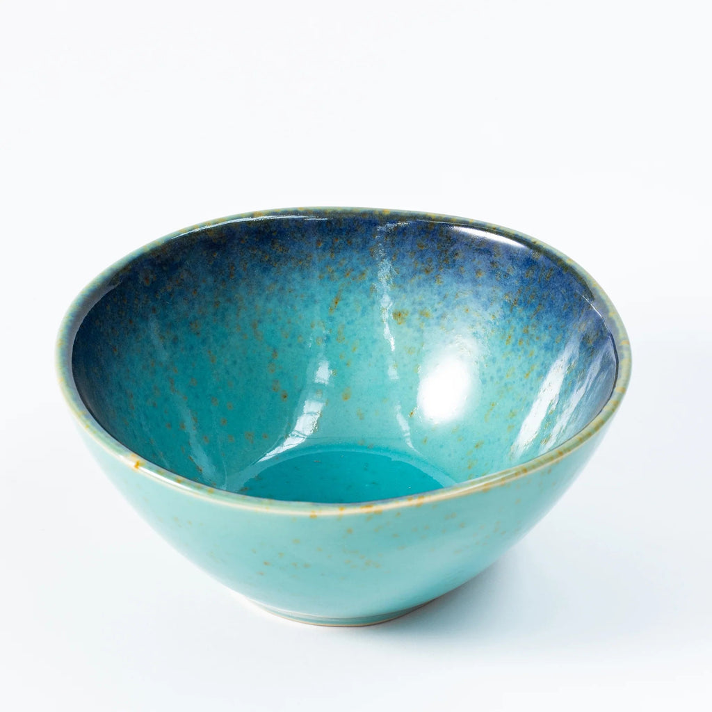 Aqua Blue Glazed Stoneware Small Serving Bowl - 882205 - Uneeka