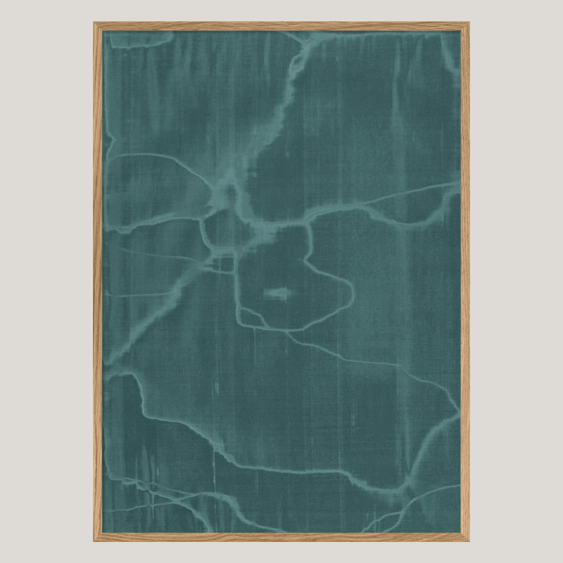 Aqua Book Cover Print in Oak Frame* - OFG 50x70 8502 - Uneeka