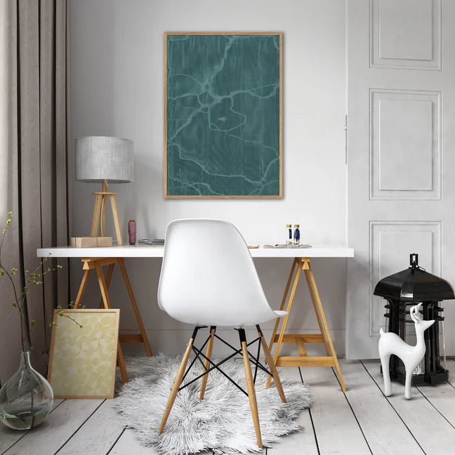 Aqua Book Cover Print in Oak Frame* - OFG 50x70 8502 - Uneeka