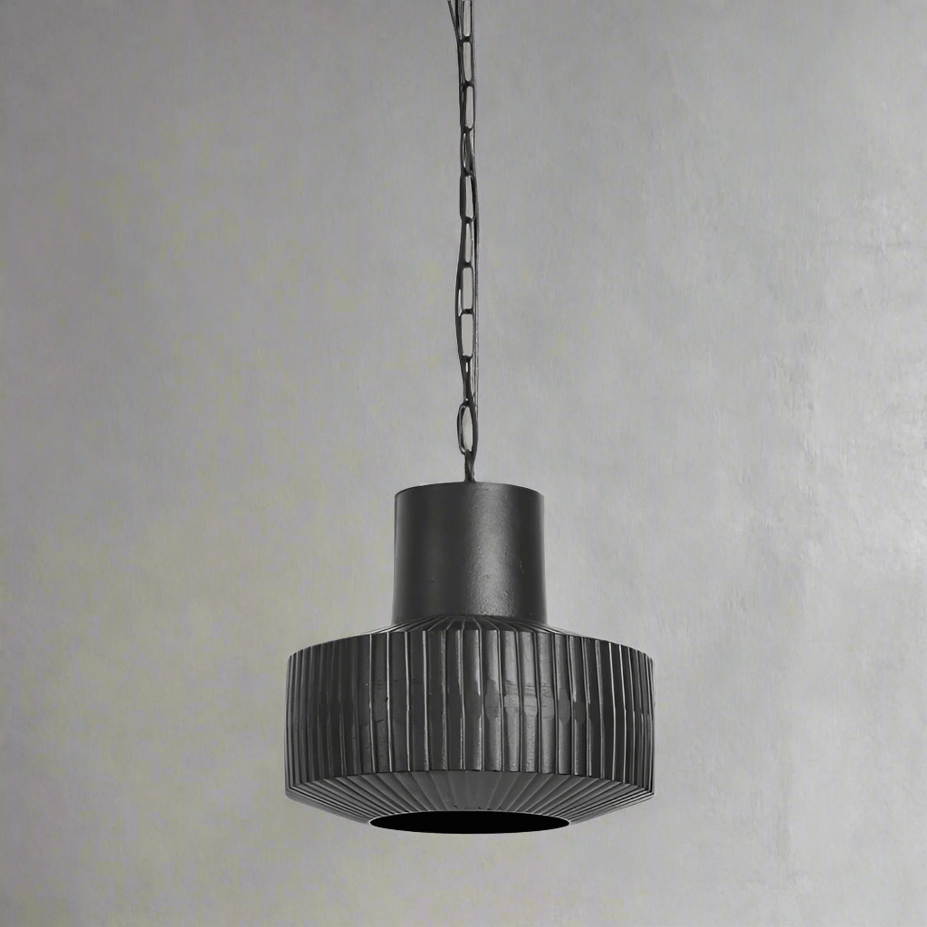 Art Deco Style Matte Black Hanging Lamp - 2948458 - Uneeka