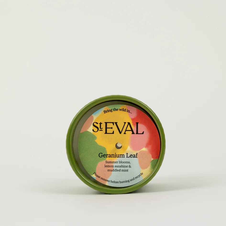 St Eval Artist Ceramic Pot Candle Geranium Leaf - F01485 - Uneeka