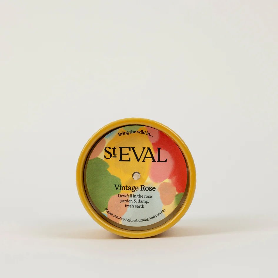 St Eval Artist Ceramic Pot Candle Vintage Rose - F01483 - Uneeka