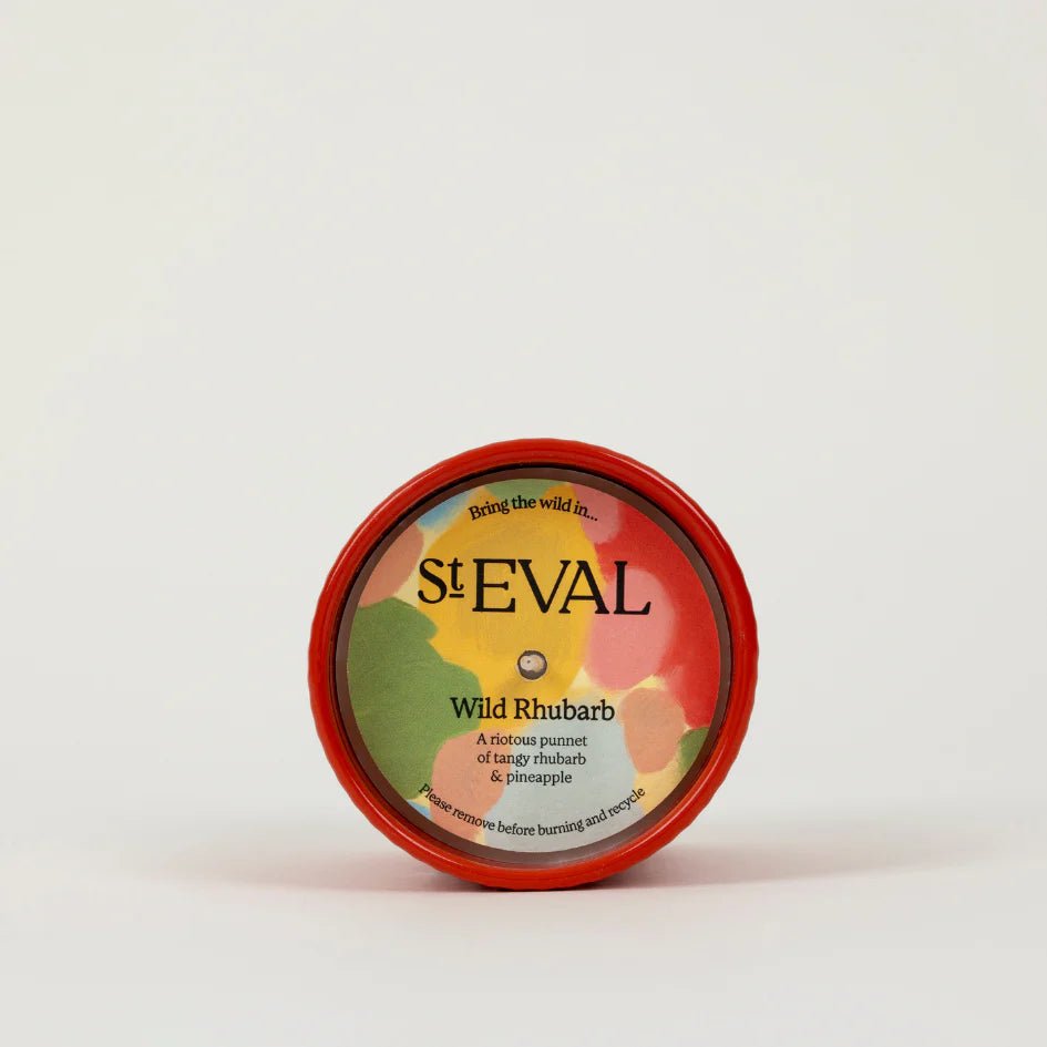 St Eval Artist Ceramic Pot Candle Wild Rhubarb - F01484 - Uneeka