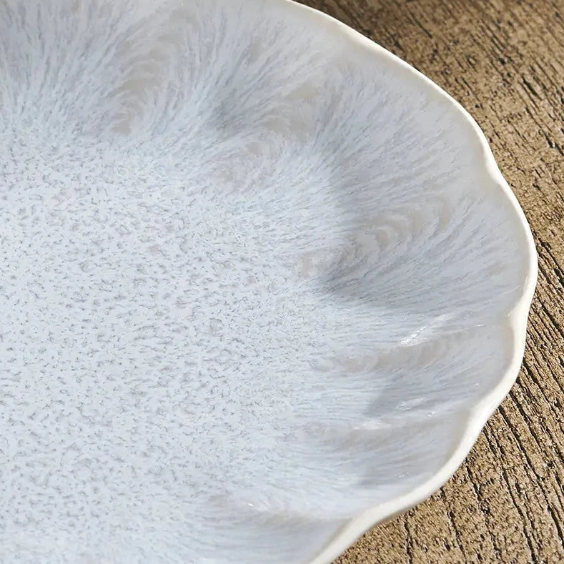 Aruvi Cream Scalloped Edge Dinner Plate - AD2301 - Uneeka