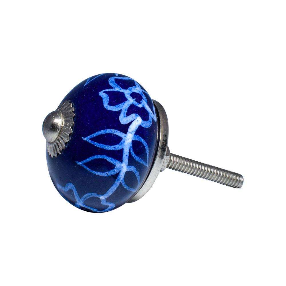 Assorted Ceramic Blue Round Door Knob - ASP21102 - Uneeka