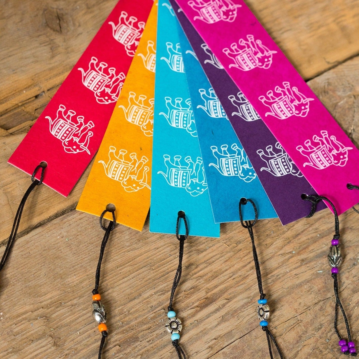 Assorted Colour Elephant Design & Bead Bookmark - BM1 - Uneeka