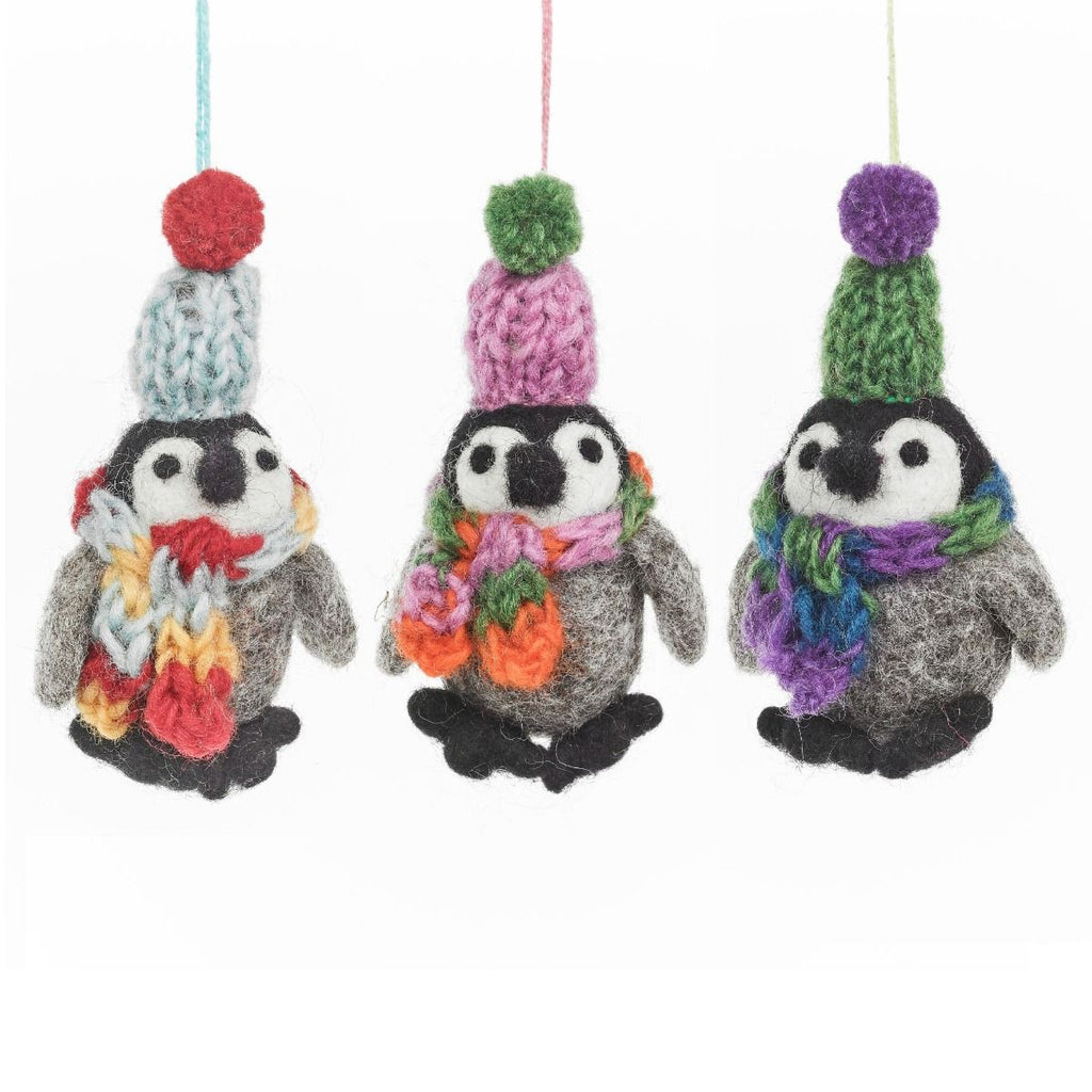 Assorted Colour Felt Wrapped Up Penguin - ACFRPE - Uneeka