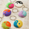 Assorted Colour Felt Yin Yang Keyring - KR22 - Uneeka