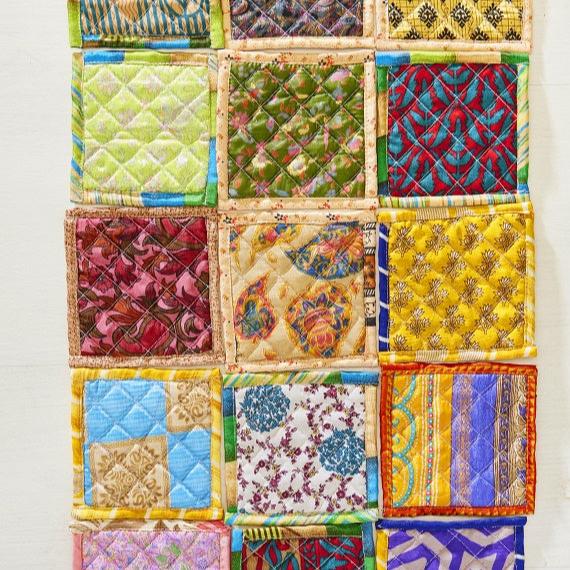 Assorted Colour Quilted Sari Coaster - CO1 - Uneeka