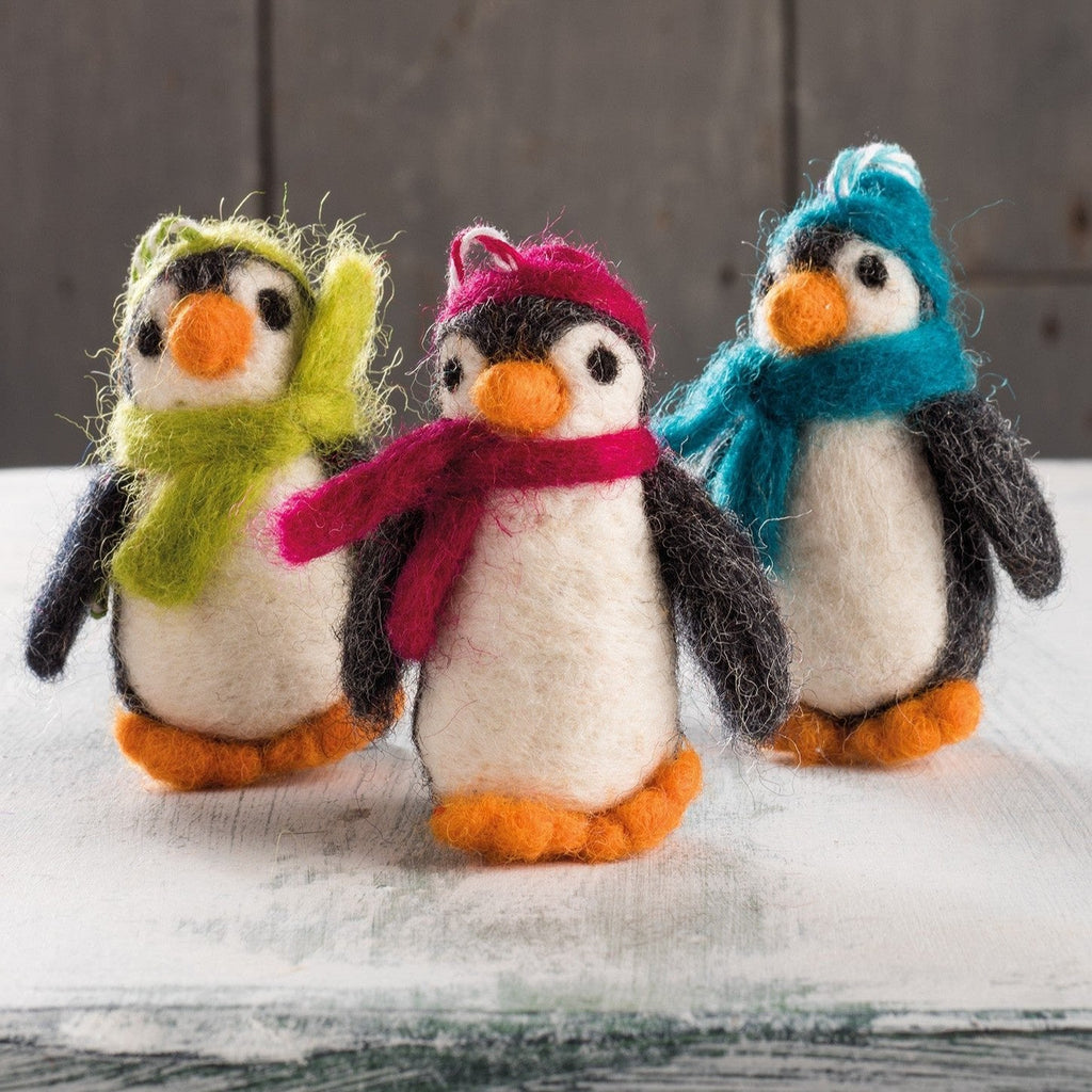 Assorted Colours Felt Winter Penguin - XM250 - Uneeka