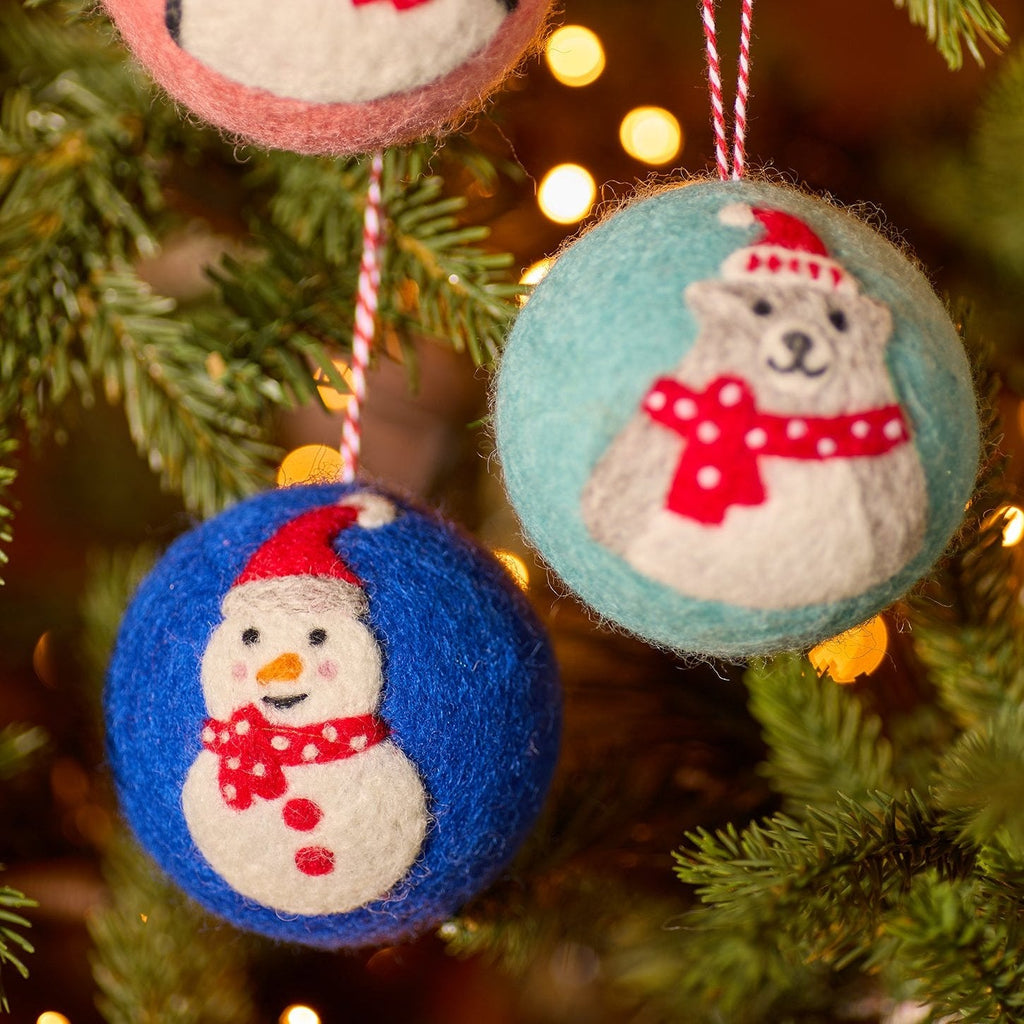 Assorted Felt Festive Character Bauble - XM70 - Uneeka