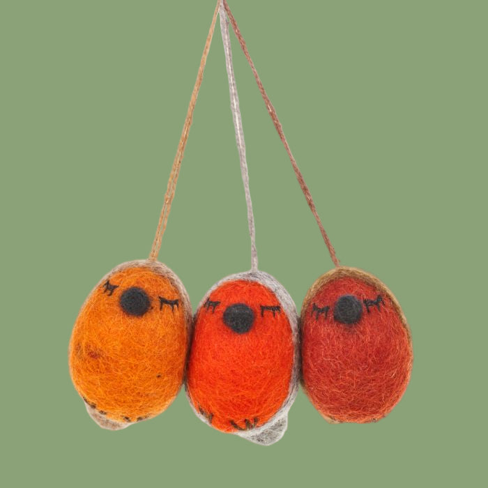 Assorted Felt Winter Robins - BCWHIMROB - DBROWN - Uneeka
