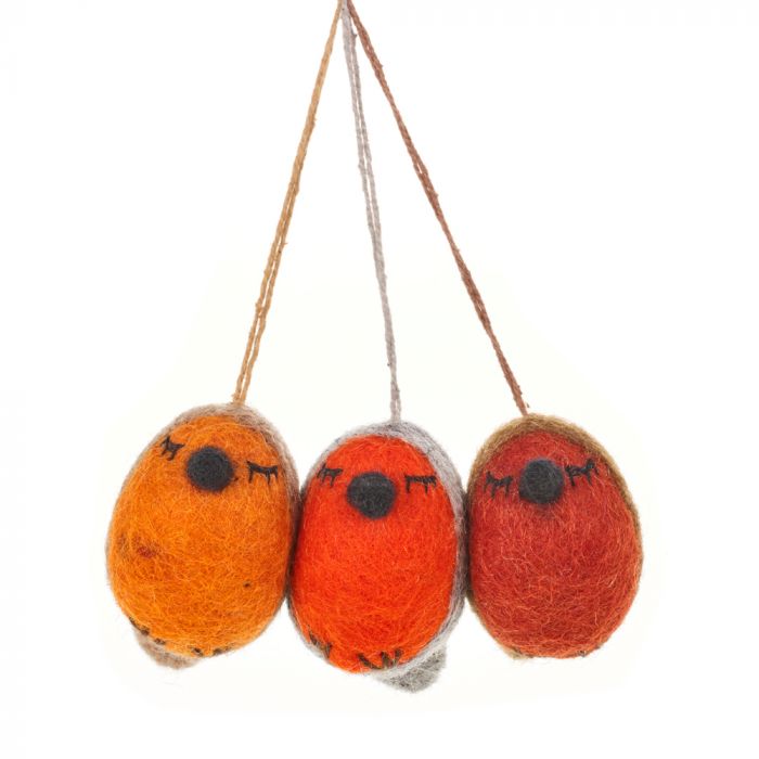 Assorted Felt Winter Robins - BCWHIMROB - DBROWN - Uneeka