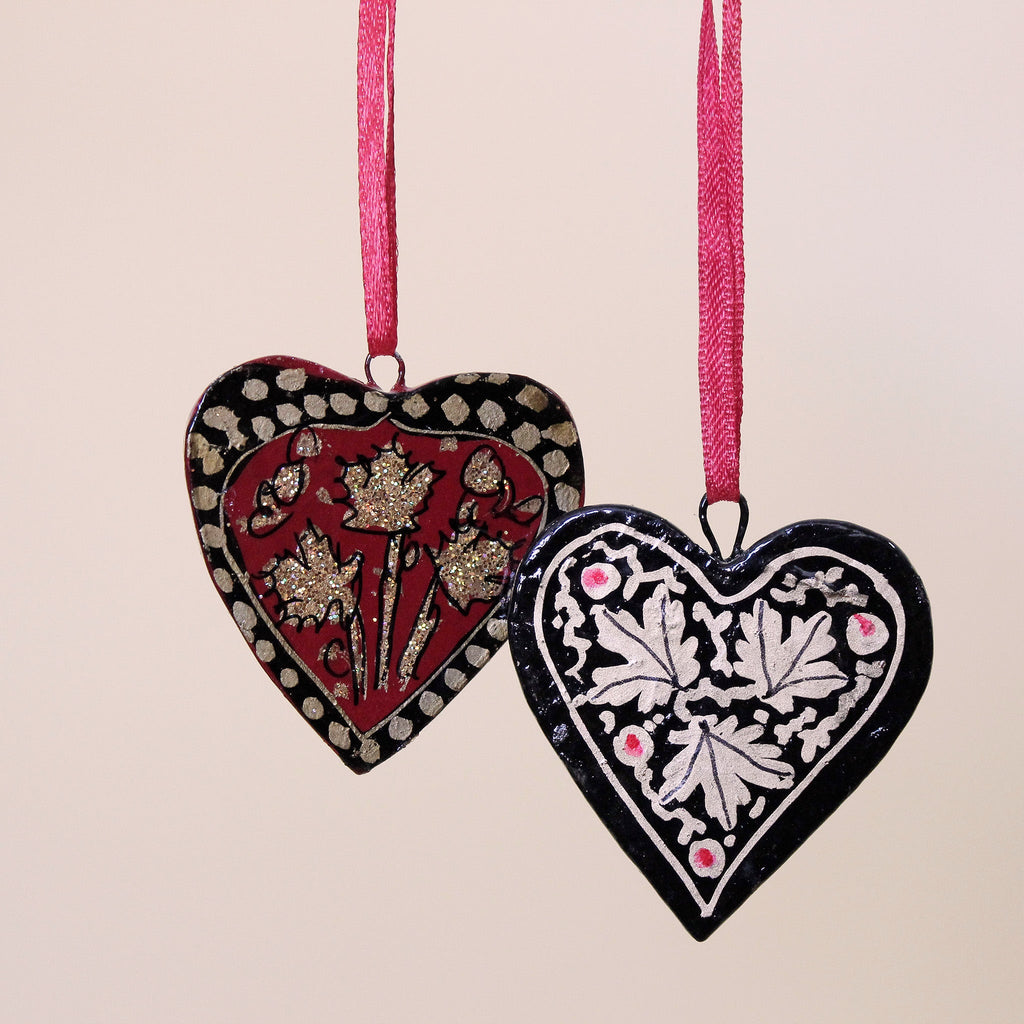 Assorted Hand Painted Heart Decoration - kpm142 - Uneeka