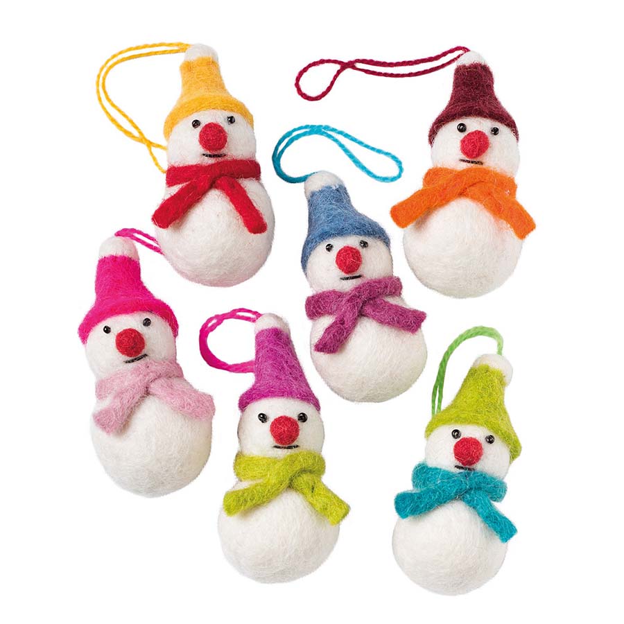 Assorted Mini Hanging Felt Snowmen Decorations - XM230 - Uneeka