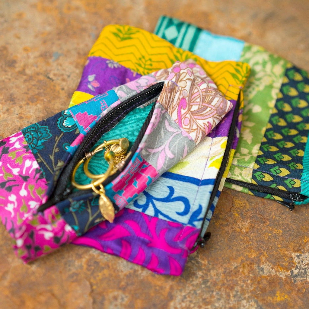 Assorted Recycled Sari Zip Purse - P120 - Uneeka