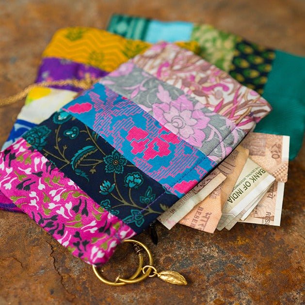 Assorted Recycled Sari Zip Purse - P120 - Uneeka