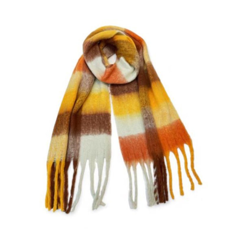 Autumnal Orange Tone Check Scarf - SK5651C09 bethany multi orange - Uneeka