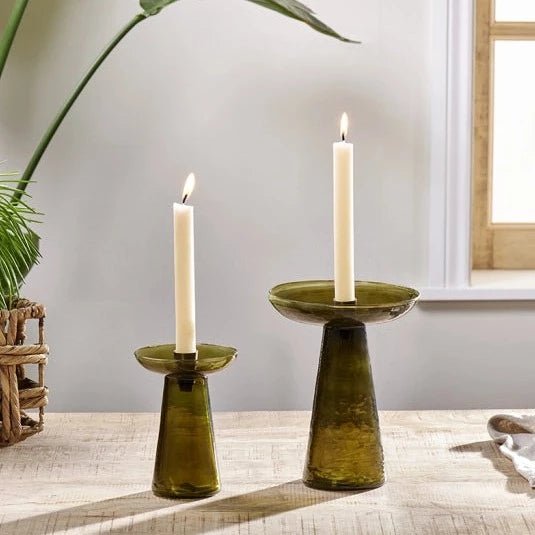 Avyn Green Recycled Glass Small Candle Holder - AH1601 - Uneeka