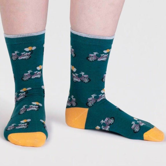 Balloons & Bicycles Organic Cotton Socks - SPW834 - MALACHITEGREEN - Uneeka
