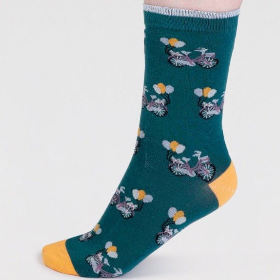 Balloons & Bicycles Organic Cotton Socks - SPW834 - MALACHITEGREEN - Uneeka