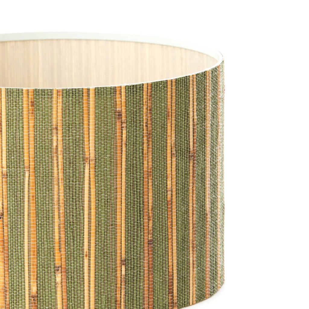 Bamboo & Green Jute Striped Lampshade - 3908976 - Uneeka