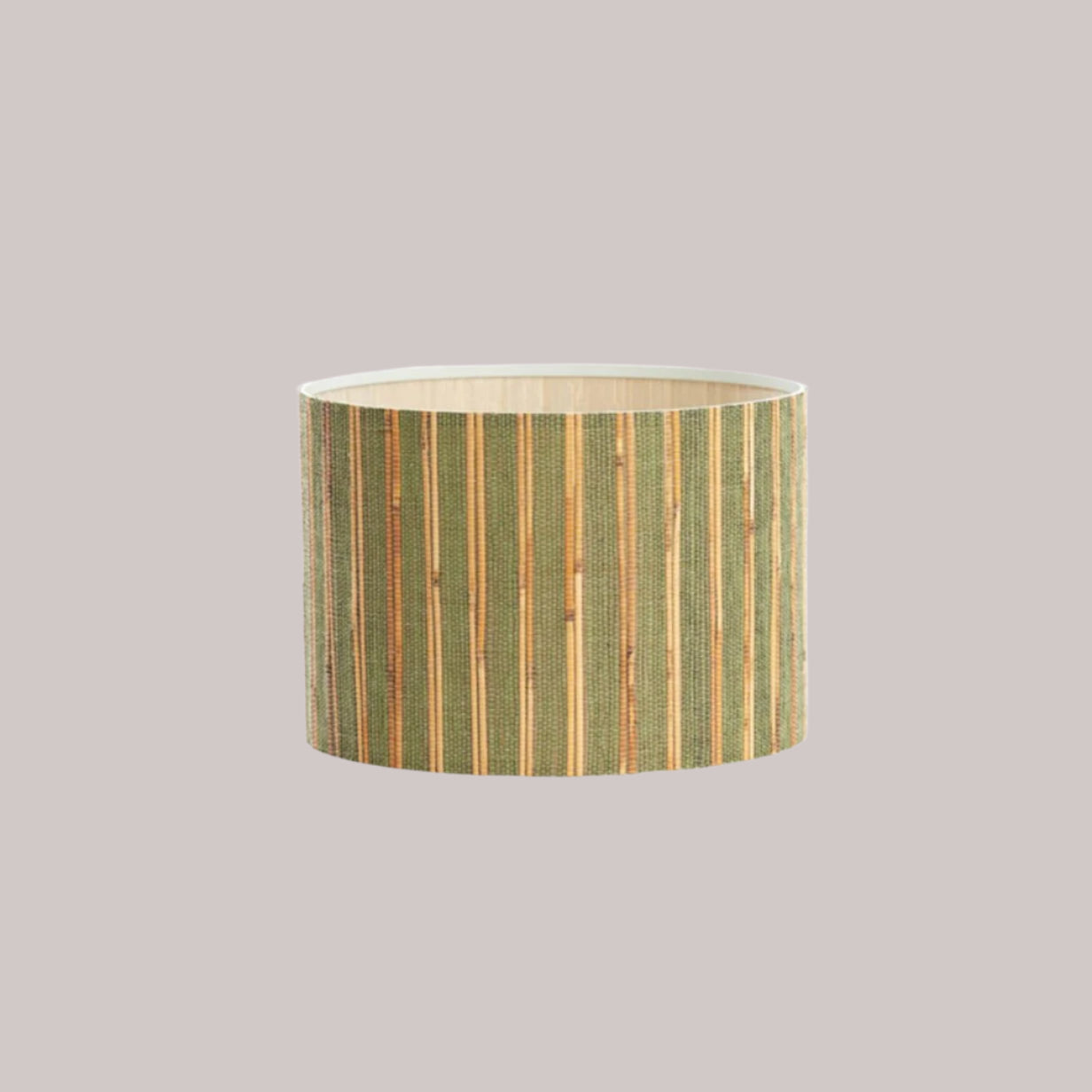Bamboo & Green Jute Striped Lampshade - 3908976 - Uneeka