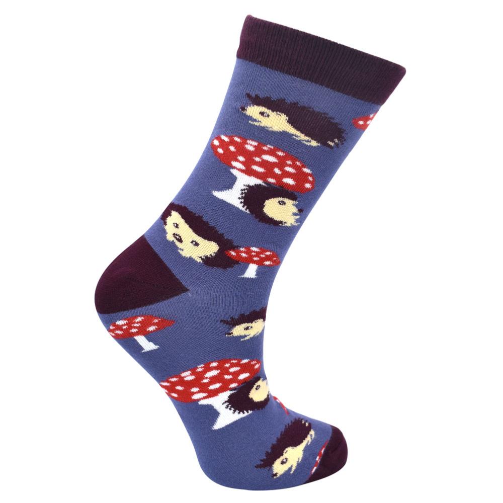 Bamboo Socks - Hedgehogs & Toadstools - ASPB001M - Uneeka