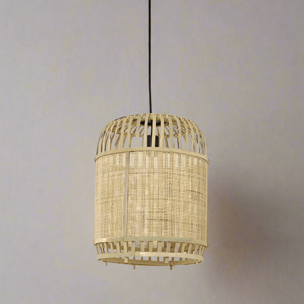 Bamboo & Webbing Natural Hanging Lamp* - 2943430 - Uneeka