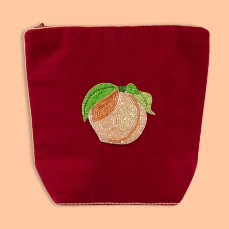 Beaded Peach Makeup Bag* - BAG000058 - 03 - Uneeka