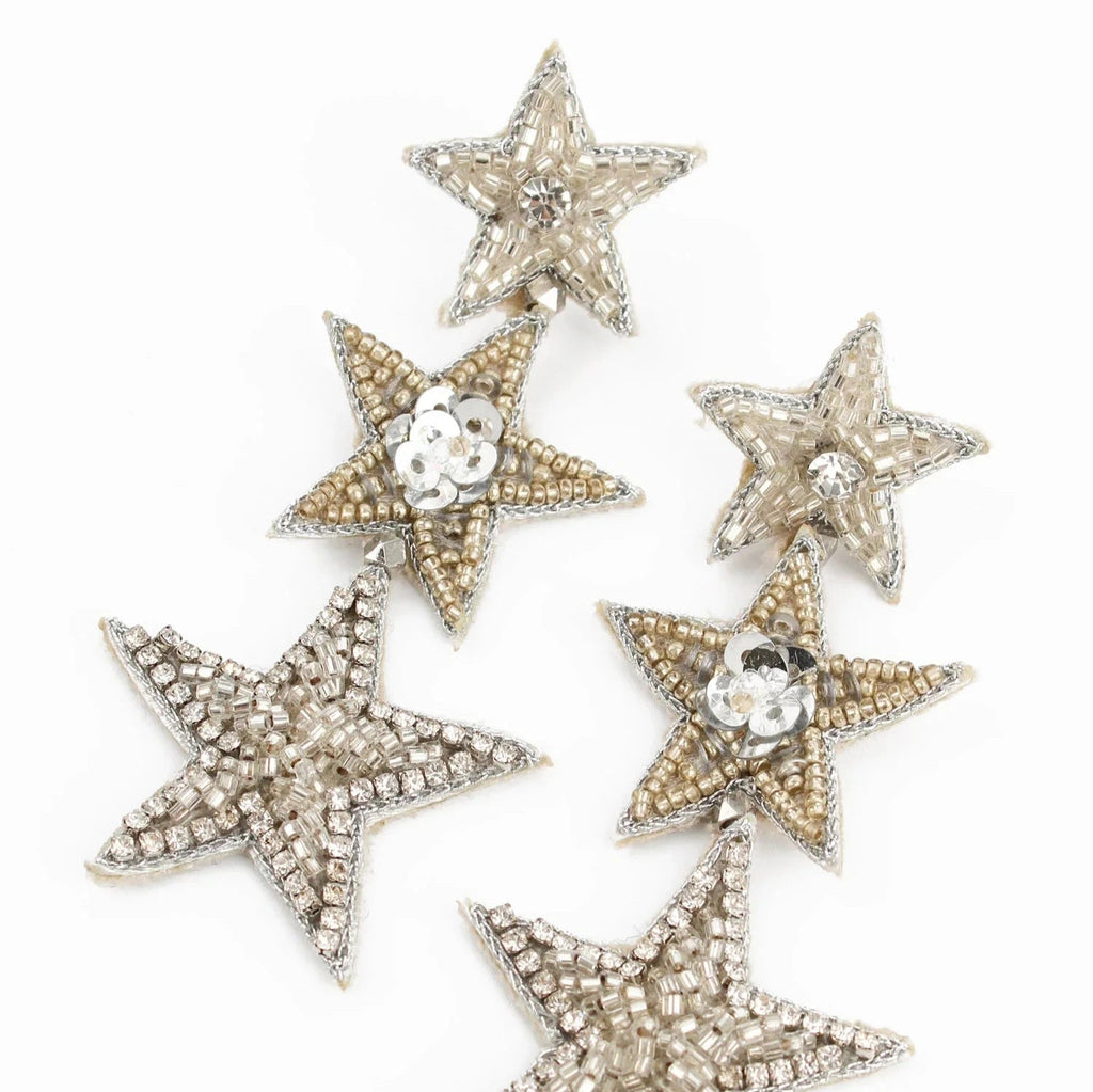 Beaded Three Star Earrings - EAR1134 - Uneeka